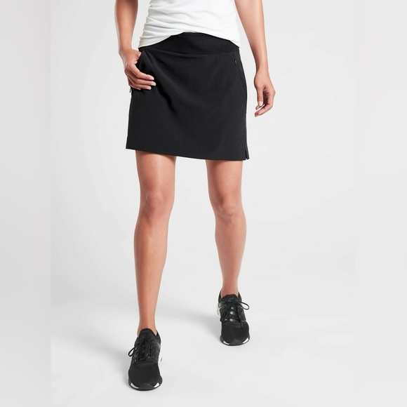 Athleta SoHo Skort Black Athletic Skirt with Shorts Size 4 - Picture 1 of 13